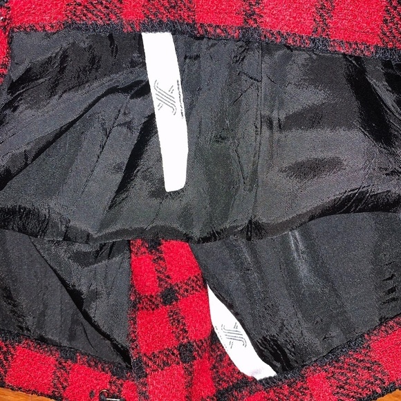 Jaegar Great Britain vintage wool pencil skirt red plaid holiday lined split - Picture 10 of 10